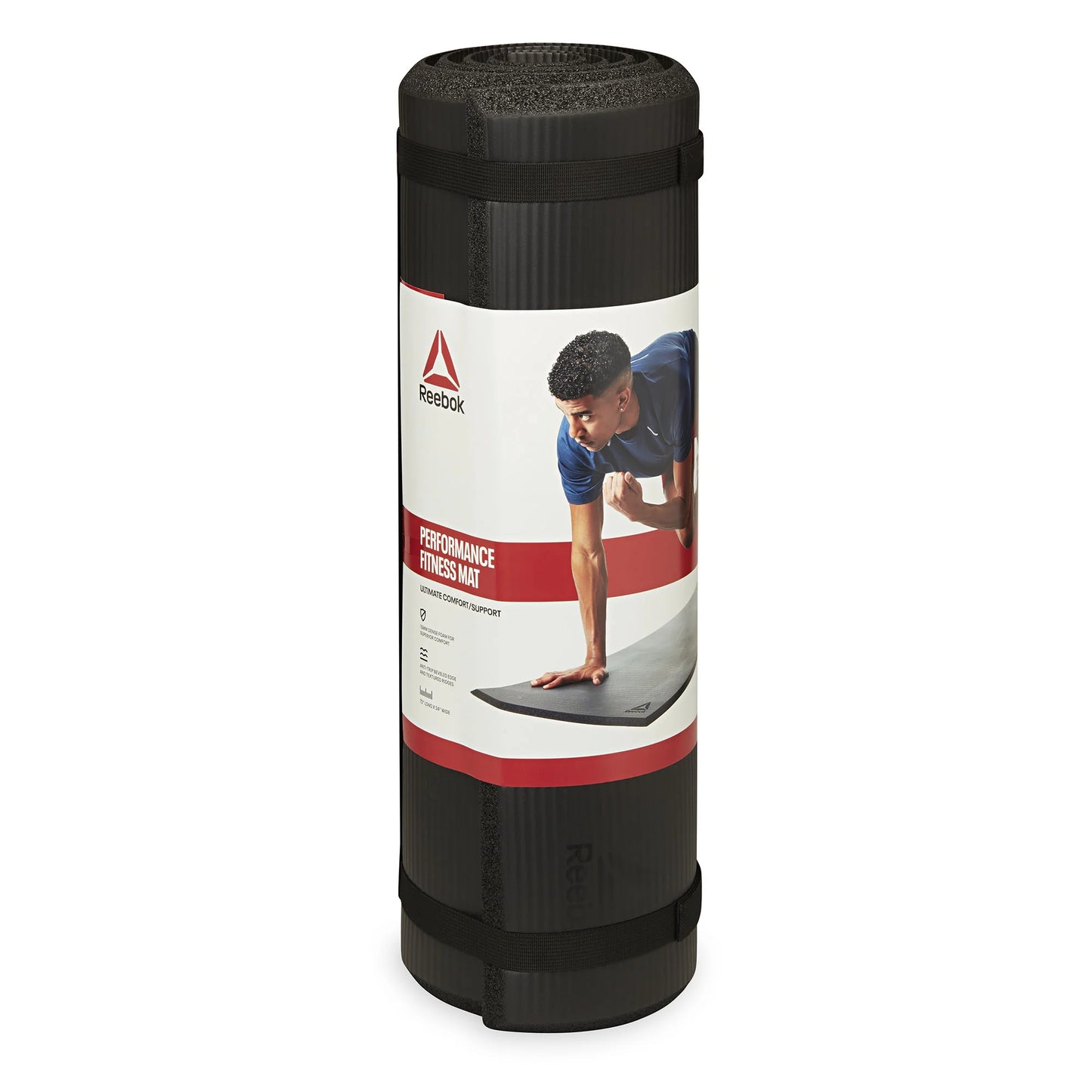 (2 Pack) Delta Performance Fitness Mat - Black, 72" X 24" X 15Mm