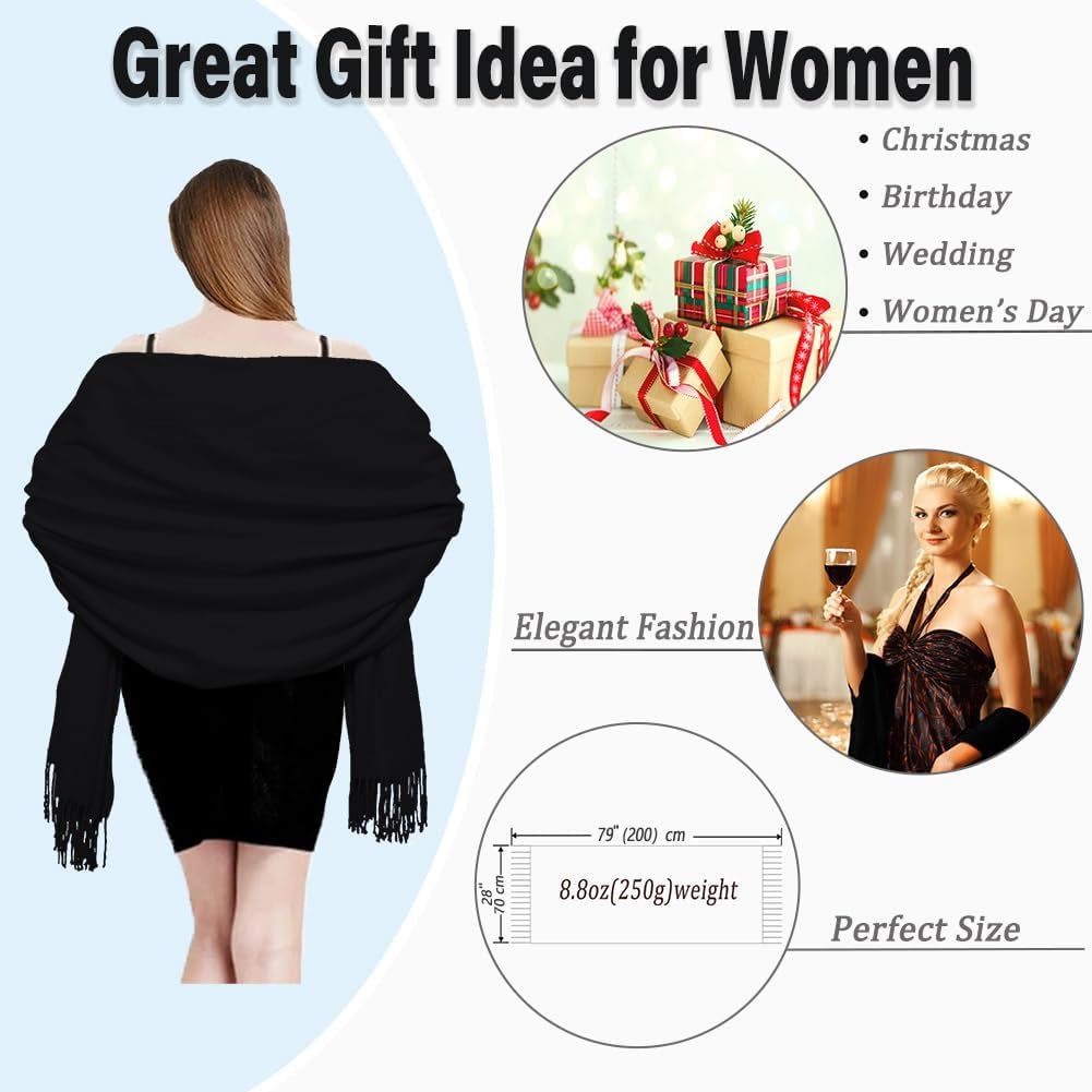 Women's Pashmina Shawls and Wraps for Evening Dresses - Ideal Wedding and Bridesmaid Gift