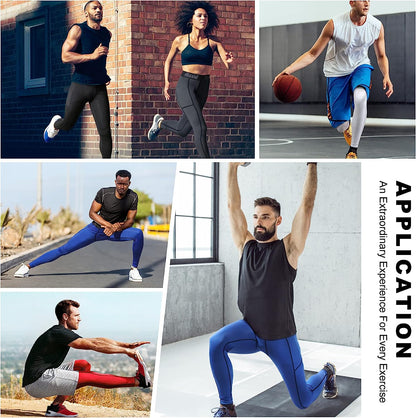 Men's Compression Running Tights - Athletic Workout Leggings for Gym Use