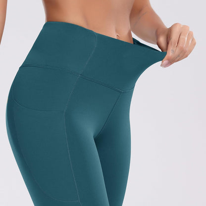 Women's High-Waist Workout Running Shorts with Side Pockets