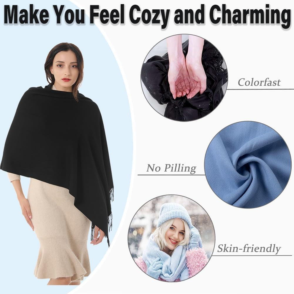 Women's Pashmina Shawls and Wraps for Evening Dresses - Ideal Wedding and Bridesmaid Gift